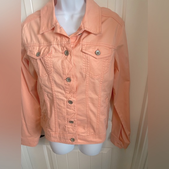 Sonoma NWT Lightweight Peach Jean Jacket w/ Long Sleeves, Size L - Picture 1 of 7